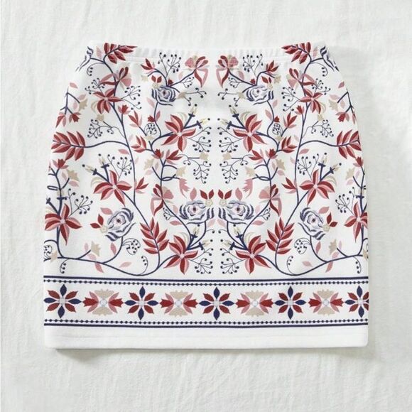 Embroidered Boho Mini Skirt Medium 8 10 - Picture 1 of 5